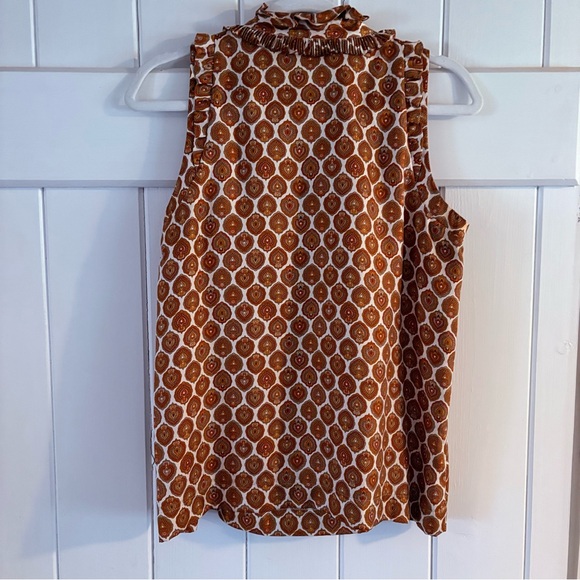 J Crew Ruffled Sleeveless Pattern Top - Picture 2 of 5